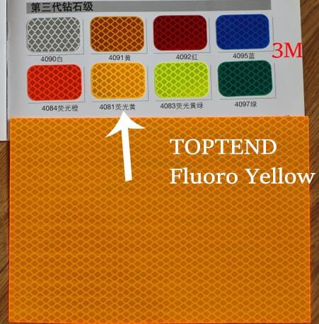diamond grade fluorescent yellow reflective sheeting (similar to 3M 4081)